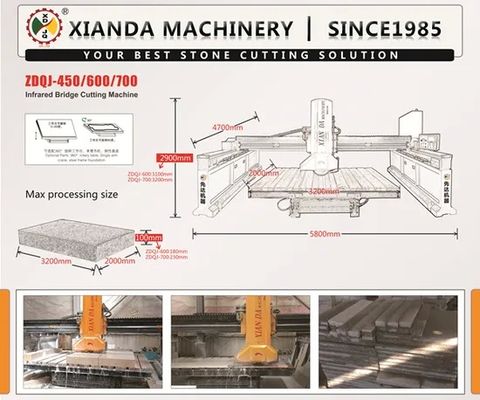 स्तंभ स्लैब ग्रेनाइट मार्बल क्वार्ट्ज के लिए चार-स्लाइस एज स्टोन कटिंग मशीन