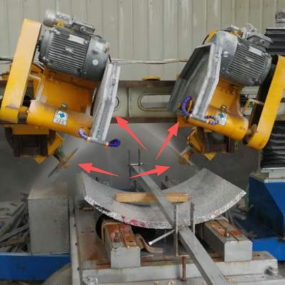 Four-Blade Arc-Slab Edge Cutting Machine with 0-60° Adjustable Angle and 1 Year Warranty for High-Precision Stone Edge Trimming