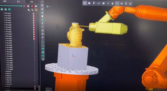 3100 मिमी तक बड़े पैमाने पर नक्काशी के लिए इंटरपोलेटेड कंट्रोल और बीटी40 स्पिंडल के साथ 6-एक्सिस सीएनसी रोबोट स्टोन कटिंग मशीन